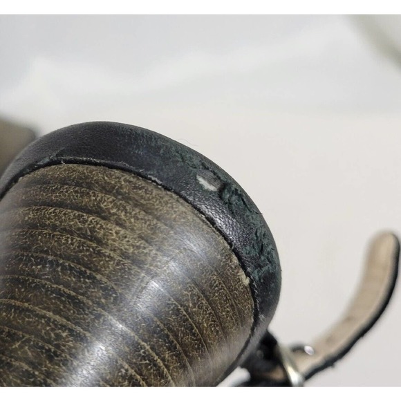 COACH Harper Black Leather Silver Stud Slingback Wedge Sandals Size 8.5 - Picture 10 of 10